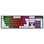 Ant Esports MK1450 Pro Backlit Membrane Wired Gaming Keyboard with Mixed Colour Lighting, White & Black Keycaps, Double Injection Key Caps – Black