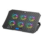 Ant Esports NC210 Gaming Laptop Cooler for 10â15.6 Inch Laptops | Laptop Cooling Pad RGB with 6 Fans | Adjustable Height Stand | Dual USB Ports | High Speed Silent Notebook Cooling Pad