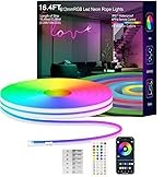 5 Meter Smart Neon Strip Lights | RGB LED Rope Light | RGBIC Dream Color Technology | App Control | Remote Control | Built-in Music Sync | Smart Timer | AmbiMotion TV LED Backlight