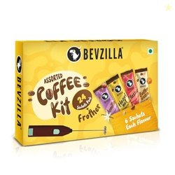 Bevzilla 24 Coffee Sachets & Frother | 24 X 2 Gram Sachets | 6 Pouches