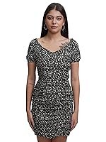 Tokyo Talkies Women’s Dresses for Women | Floral Print | Short Smocked Dress | Puff Sleeves | Elegant & Trendy