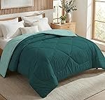 BSB HOME Premium Cotton Reversible Comforter King Size 228 x 254 cm | 220 GSM Ultra Soft & Breathable Cotton Quilt | Lightweight All-Season Comforter for Home Bedroom (Mallard Green)
