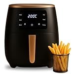 AviQ Air Fryer AF04, uses upto 85% less oil, 1400W, 4.5 Litre, with Omni-Directional Turbine Cycle Air Flow using Uniform Motor Drive Technology, Two Tone body (Black & Gold)