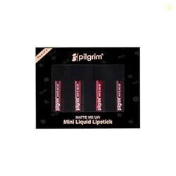 Pilgrim Matte Mini Liquid Lipstick 4 in 1 Pack Smudgeproof, Hydrating
