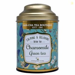 Sancha Tea Boutique, Chamomile Green Tea, Stress Relief & Calming Herb