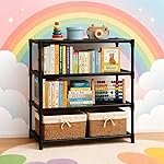 YouCopia 4 Tier Book Self Portable Book Shelf, Kids Books Racks for Home Plastic, Bookshelf for Home, Book Shelves, Stand, Organizer, Book Rack for Study Room/Library/Bedroom New (Black)