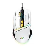Ant Ghost 50 RGB Gaming Mouse with12800 DPI Wired Optical Gamer Mouse with 8 Programmable Buttons & Software Support DIY Key Binding Fast Fire Button 1KHz Polling Rate â White