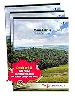 A4 Size Long Notebooks for Students | Single Line Ruled 140 Pages in Each | Soft Cover, 21 cm x 29.7 cm Approx | GSM 57 | Useful for School, College & Office | Set of 3 | Mawsynram