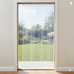 CASA-NEST 7 Feet Transparent AC Door Curtain - 4.5ft Width | Clear PVC