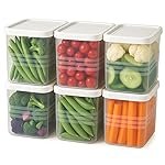 Fridge Storage Containers for Vegetables â 1200 ml (Pack of 6) | Refrigerator Organiser Boxes | Freezer Safe, BPA Free Plastic Fridge Containers | Kitchen Storage Box for Vegetables & Fruits