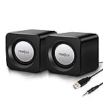 FRONTECH 2.0 Multimedia Speakers with USB Power, AUX Connectivity & Volume Control (SPK-0002BLK)