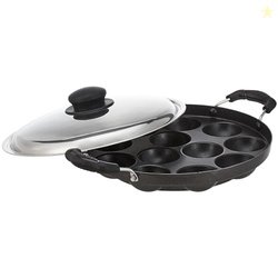 Amazon Brand -Solimo Aluminium Non-Stick Appam Patra - 12 Cavities 22.