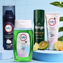 Mens Daily Care Kit | Mens Grooming Kit with Face Wash, Exfoliating Sh
