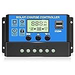 HASTHIPÂ® 20A 12V to 24V Solar Charge & Panel Controller,Intelligent Regulator with Dual USB Port 5V Light Timer Control and LCD Display