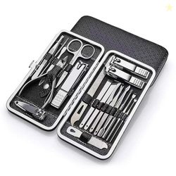 19-in-1 Nail Clippers & Manicure Pedicure Set for Men, Stainless Steel
