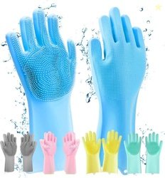 CANDY KART Magic Silicone Dishwashing Gloves Heat-Resistant Reusable S