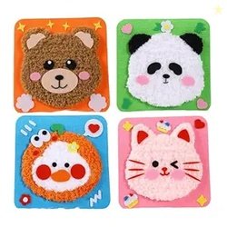4Pcs Creative Sewing Kit for Kids, Hand Embroidery Kit for Beginners w