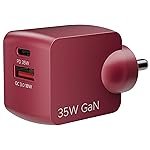Boat Dual Port QC-PD 24W Fast Car Charger with 24W Fast PD Charging & 18W QC Charging Compatible with All Smartphones, Tablets & Laptops (Free Type C to Type C Cable), Red