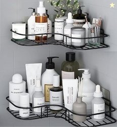 RAYMOX Pack of 2 Self-Adhesive Shelf/Storage Organizer for Bathroom an