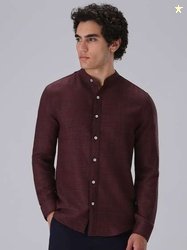 Banana Club Wine Mandarin Collar Shirt