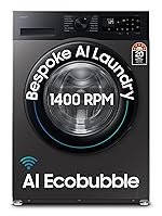 Samsung 9 kg, 5 star, AI EcoBubble, Super Speed, Wi-Fi, Hygiene Steam with Inbuilt Heater, Digital Inverter, Fully-Automatic Front Load Washing Machine (WW90DG5U24AXTL, Inox)