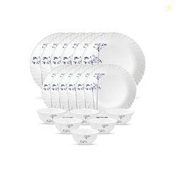 La Opala Novo Collection Opal Glass Crockery | for Family of 6 | Dinne