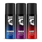 Beardo Power, Lust & Pride Perfume Body Spray (Set of 3) Get compliments with Long lasting Fougere, Aromatic Deodorant Brand | Christmas gift for men | Gift For Friends | Gift for Men
