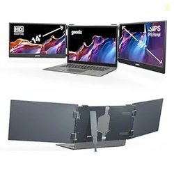Geonix 14 Tri-Screen Portable Dual Monitor  Foldable 1080p Display Ext