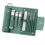 Fayleeko Nail Cutter Set Manicure Kit & Pedicure Kit | Stainless Steel Grooming Kit for Men & Women with Travel Case (10-in-1, Green)
