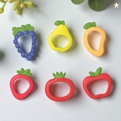 ARTO Silicone Baby Teething Toys Set, 4 Pack Fruit Shaped Teethers in