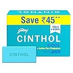 Cinthol Cool Soap, 150g (Pack of 4) | with Icy-cool Menthol | Soaps For Bath | Grade 1 Soap | For All Skin Types
