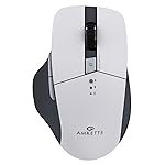 Amkette Hush Pro Epic M Rechargeable Wireless Mouse/Bluetooth Mouse | 3 Device Connectivity (2xBT&2.4G) with Top Mounted Device Switch Button, Silent Switches, Ergonomic Design, Upto 3200 DPI (White)