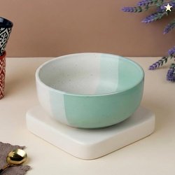 The Earth Store TT Green Large Ceramic Bowl Set of 1, 800 ML | Microwa