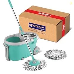 Spotzero by Milton Royale Stainless Steel Wringer Spin Mop with Big Wh