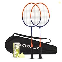 Vector X VXB-580 Badminton Racquet Set of 2 with Full Badminton Cover