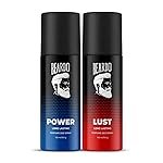 Beardo Power & Lust Perfume Body Spray (Set of 2) Get compliments with Long lasting Fougere, Aromatic Deodorant Brand | Christmas gift for men | Gift For Friends | Gift for Men