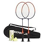 Vector X VXB-580 Badminton Racquet Set of 2 with Full Badminton Cover and Pack of 3 Shuttle Cocks