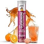 The Body Reserve Glutathione Tablets for Skin Whitening & Skin Glow, 500mg L-Glutathione with Vitamin C & Hyaluronic Acid, Antioxidant Glutathione Supplements, Orange Flavour, 20 Tablets