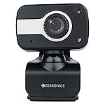 Zebronics Zeb-Crystal Clear Web Camera, 0.3 MP with USB with 3P Lens,Built-in Microphone,Auto White Balance,Night Vision and Manual Switch for LED (Black)