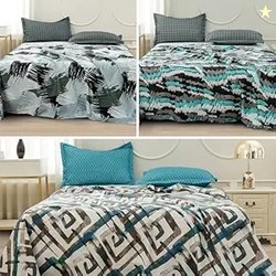 Story@Home 240 TC Bedsheet for Double Bed Queen Size | Microfiber Doub