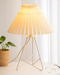 Homesake Retro Down to The Wire Metal Table Lamp with Fabric Shade, Be