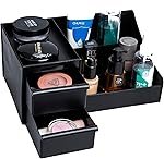 Shuttle Art Large Capacity Cosmetic Storage Box Makeup Drawer Organizer Nail Polish/Lipstick Storage Box, Makeup Container Desktop Sundries Storage Box (Black)(Pack of 1)