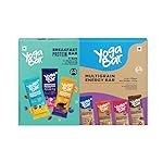 Yogabar Protein Bar Combo, 16 Bars | Multigrain Energy Bar x 10 and Breakfast Protein Bar x 6 | Protein Snack with High Fibre