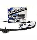 Centy Nav Bharat Electric Blue Express Bullet Train Set, Battery Operated Electric Locomotive Toy with Interlocking Tracks & Coaches, Track Changer Feature Toy Train Set for Kids 3+ Years