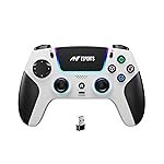 Ant Esports SUPERNOVA Tri-Mode Enhanced Wireless Gamepad, Bluetooth & 2.4G Dongle, Hall Joysticks &Triggers, Touchpad, RGB, No Stick Drift, No Dead Zone -For Windows PC, Android, Steam, iOS, PS4_White
