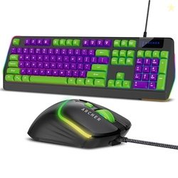 Archer Tech Lab Wired Gaming Keyboard and Mouse Combo|Full Size 104 Ke