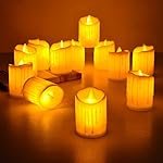 archies Day Lights Battery Operated LEDs Tealights Candles Pack of 2 Flameless Votive T-Lights (Warm Yellow) for Indoor & Outdoor Usage | Party | Decorations,Ceramic