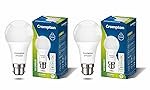 Crompton Dyna Ray 12W Round B22 LED Cool Day Light Pack of 2