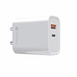 Portronics Adapto 45 22.5W Max Output USB & Type-C Dual Output Super Fast Charger,Wall Adapter Power Delivery 3.0& USB A Fast Charge Adaptor for iPhone,Android & Other Type C Enabled Devices(White)