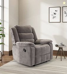 Nilkamal Sierra Velvet Fabric Manual Recliner | 1 Seater Sofa | Single
